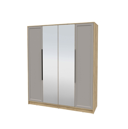 Шкаф распашной Тренд КТ-Ш4 (з) (Дуб золотой ЛДСП/ Луна ЛМДФ) Ш1800 В2128 Г547